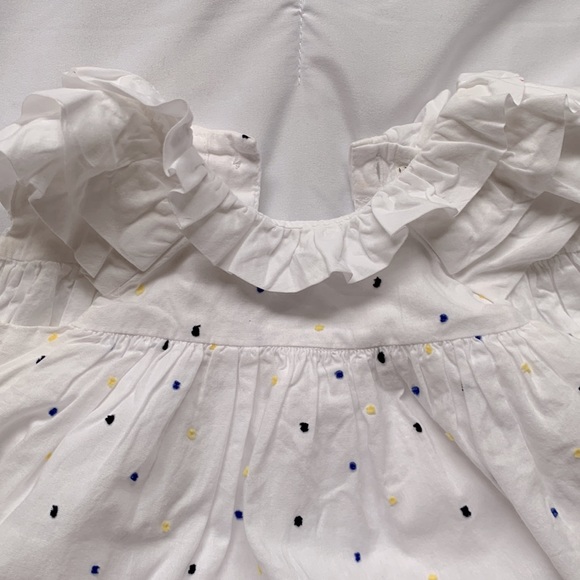 Janie and Jack Clip Dot Dress White Size 6-12 Months - Picture 2 of 7